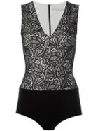 Alice+olivia V-neck Bodysuit