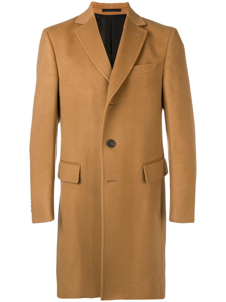 Z Zegna Single-breasted Midi Coat - Brown
