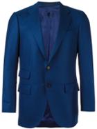 Caruso Classic Blazer, Men's, Size: 46, Blue, Cupro/cashmere