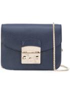 Furla Foldover Satchel Bag, Women's, Blue, Leather
