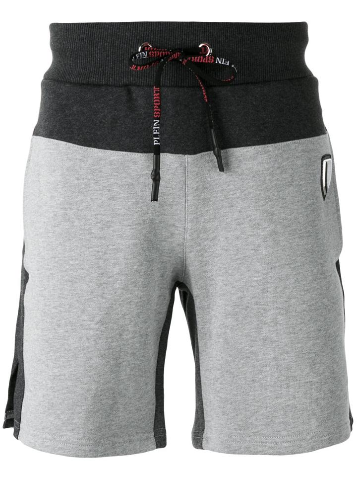 Plein Sport Side Slits Sweat Shorts, Men's, Size: Small, Grey, Cotton