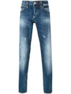 Philipp Plein Faded Straight Leg Jeans, Men's, Size: 29, Blue, Cotton