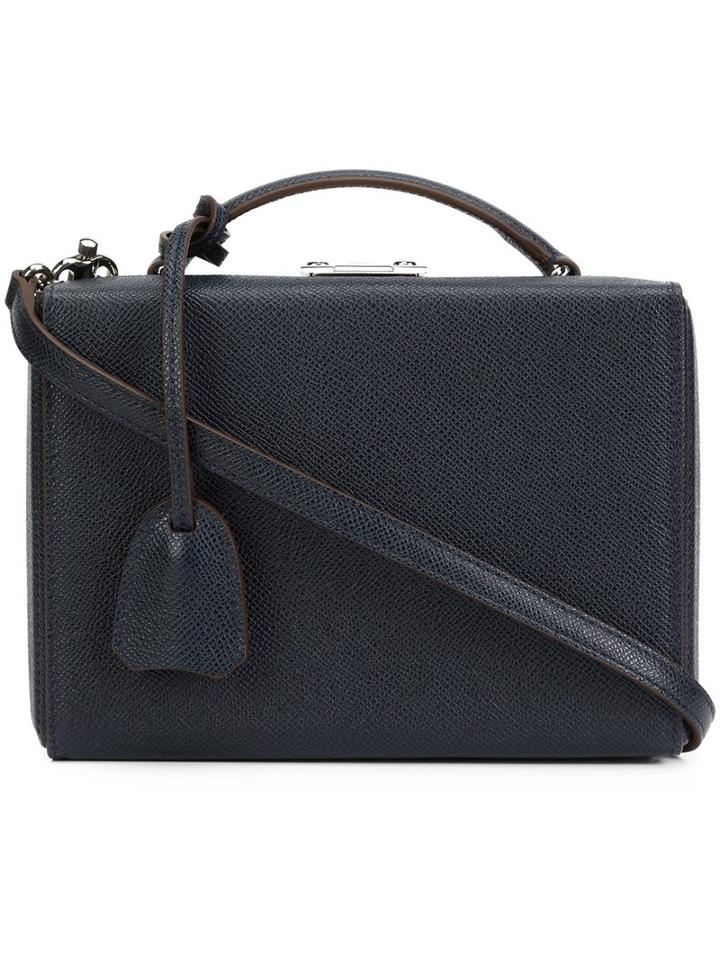 Mark Cross Grace Shoulder Bag, Women's, Blue, Calf Leather