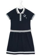 Moncler Kids - Contrast Collar Polo Dress - Kids - Cotton/spandex/elastane - 14 Yrs, Blue