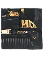Moschino Logo Biker Jacket Print Scarf - Black