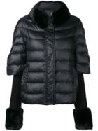Twin-set Fur Cuff Puffer Jacket - Black
