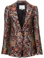 3.1 Phillip Lim Floral Cloqué Blazer, Women's, Size: 4, Brown, Silk/polyamide/polyester