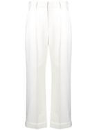 Racil Cropped Wide Leg Trousers - White