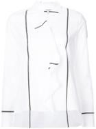 Derek Lam 10 Crosby - Button Collar Top - Women - Cotton - 12, White, Cotton