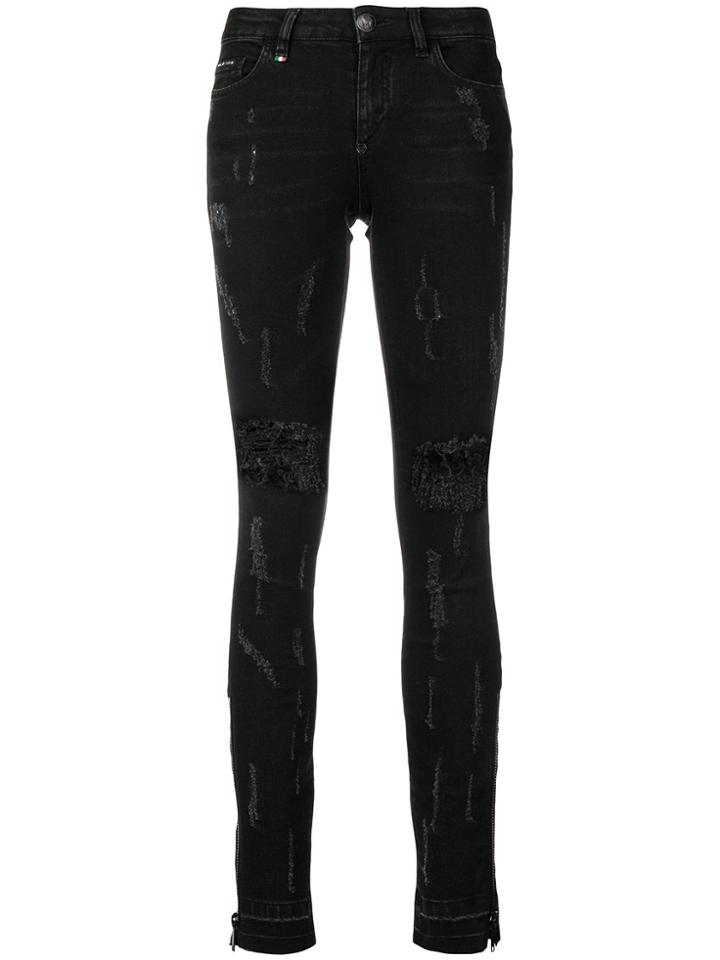 Philipp Plein Ribbed Skinny Jeans - Black