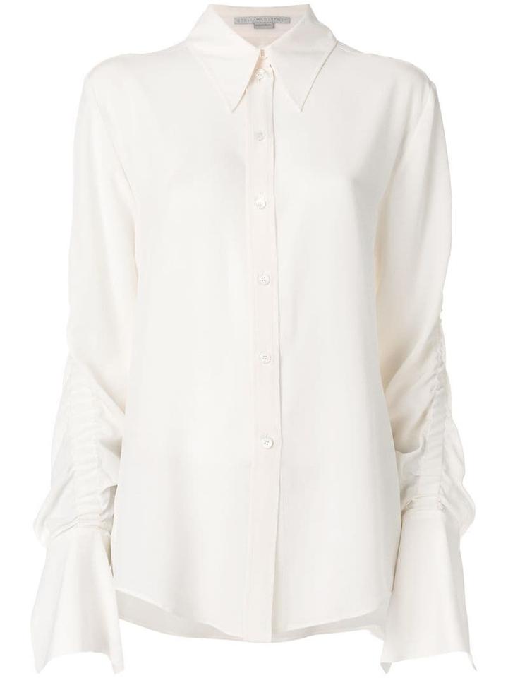 Stella Mccartney Gathered Sleeve Shirt - Neutrals