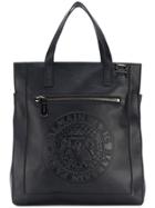 Balmain Embossed Logo Crest Tote - Black