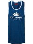 Dolce & Gabbana Logo Printed Tank Top - Blue
