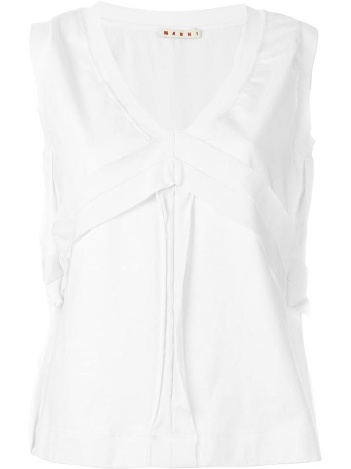 Marni Sleeveless Top, Women's, Size: 42, White, Cotton/acetate/silk/spandex/elastane