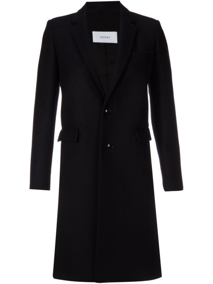 Astraet Classic Single Breasted Coat, Women's, Size: 2, Black, Sheep Skin/shearling/cupro/cashmere/wool