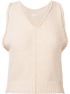 En Route Deep V-neck Top, Women's, Nude/neutrals, Cotton