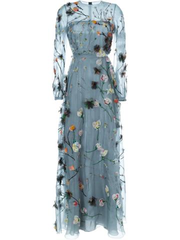 Valentino Floral Applique Evening Dress