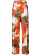 Msgm Printed Wide-leg Trousers - Yellow & Orange