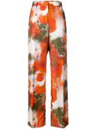 Msgm Printed Wide-leg Trousers - Yellow & Orange