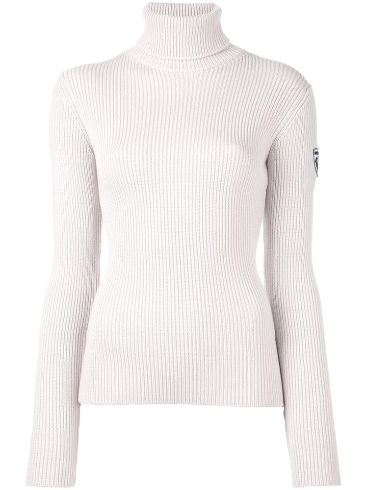 Rossignol 'adama' Roll Neck Ribbed Top, Women's, Size: Medium, Nude/neutrals, Virgin Wool