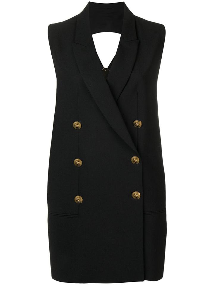 Versus Open Back Blazer Dress - Black