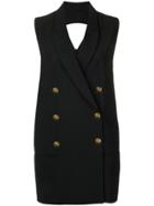 Versus Open Back Blazer Dress - Black