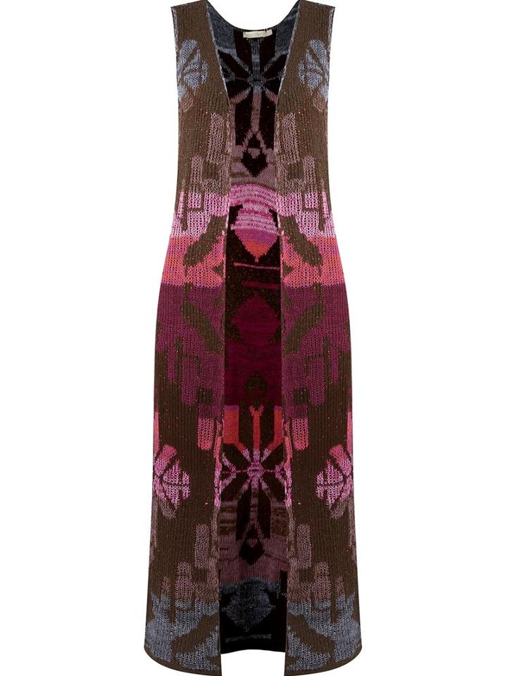 Cecilia Prado Long Lenght Knitted Waistcoat, Women's, Size: Medium, Brown, Acrylic/polyamide/viscose