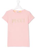 Emilio Pucci Junior Teen Logo Print T-shirt - Pink & Purple