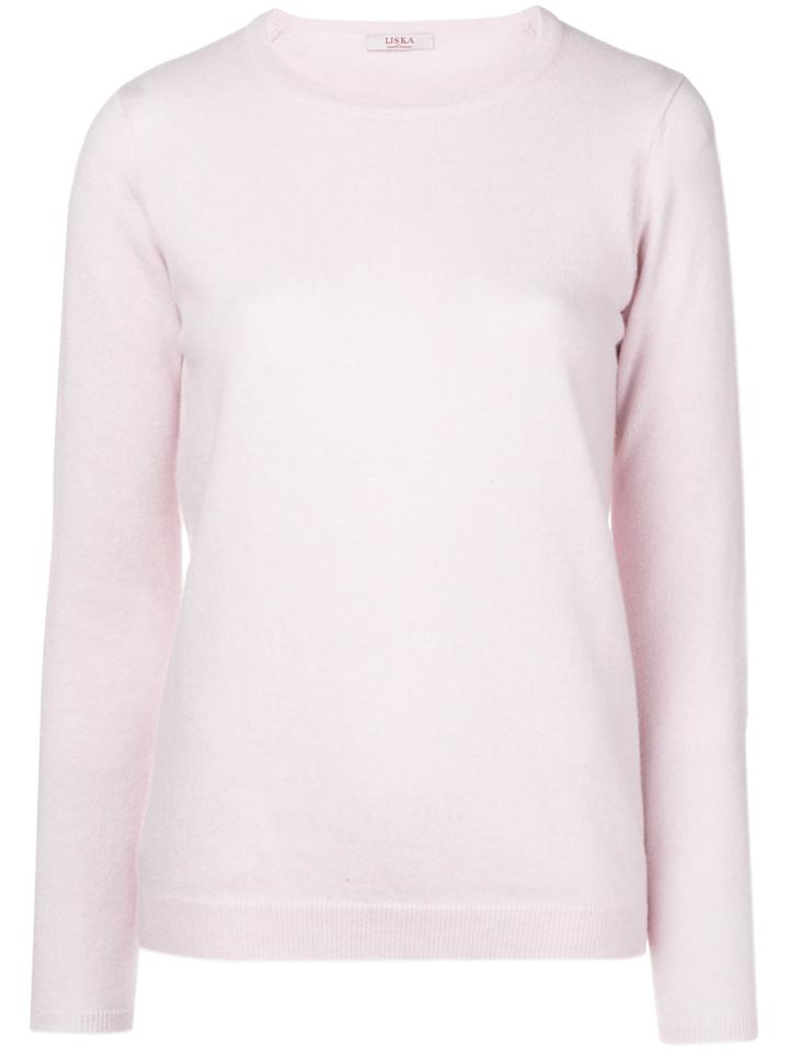 Liska Cashmere Crew Neck Sweater - Pink & Purple