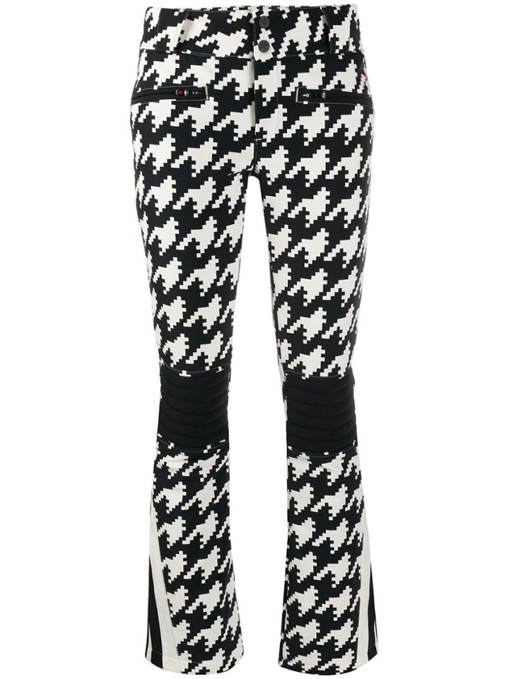 Perfect Moment Houndstooth Flared Trousers - Black