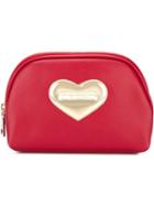 Love Moschino Heart Embellished Make-up Bag, Red, Pvc