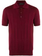 Prada Cable Knit Polo Shirt - Red