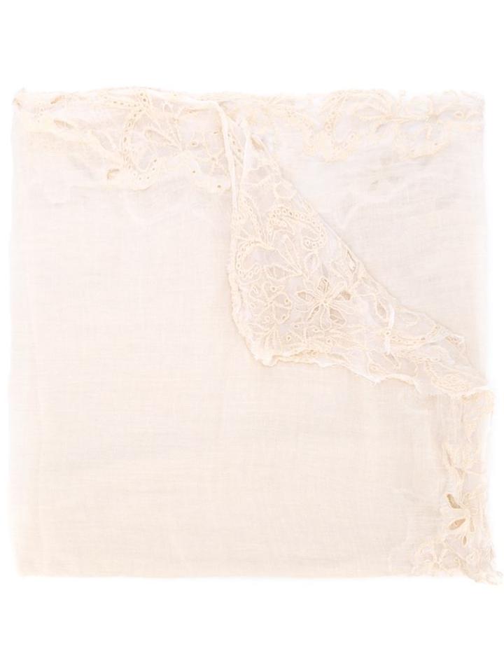 Faliero Sarti Embroidered Scarf, Women's, Nude/neutrals, Cotton/polyester/viscose