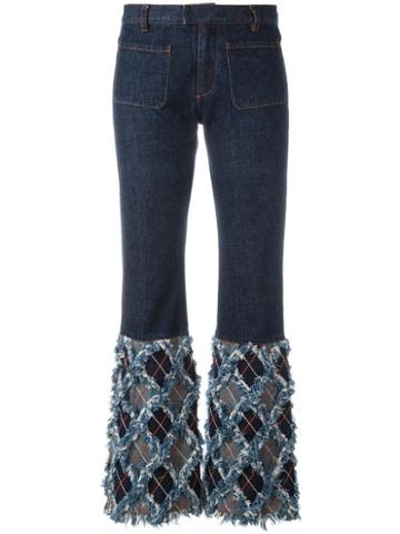 Jean Paul Gaultier Pre-owned Frayed Bottom Flare Jeans - Blue