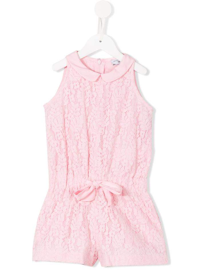 Monnalisa Embroidered Playsuit, Girl's, Size: 7 Yrs, Pink/purple