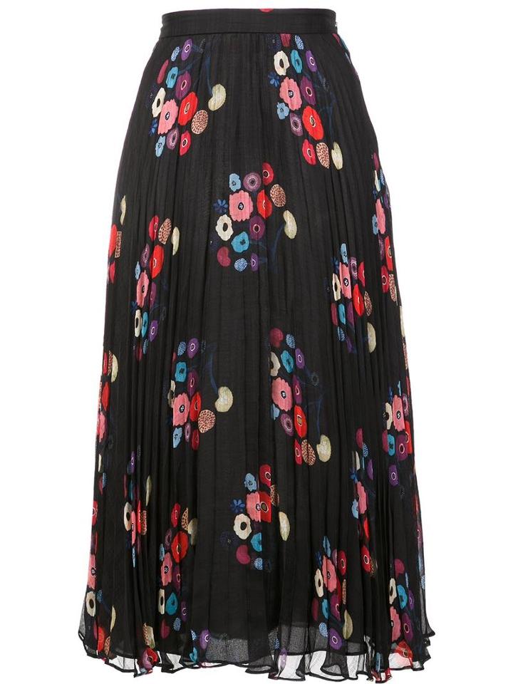 Tanya Taylor 'jeana' Skirt, Women's, Size: 6, Black, Polyester/silk