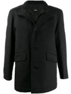 Boss Hugo Boss Layered Button Up Coat - Black