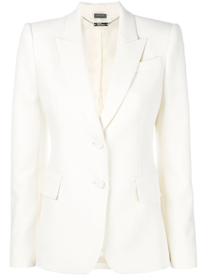Alexander Mcqueen Tailored Fitted Blazer - White