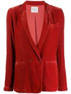Forte Forte Ribbed Double-breasted Blazer - Red