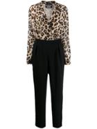 Boutique Moschino Leopard Top Jumpsuit - Black