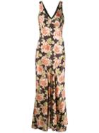 Paco Rabanne Floral Print Maxi Dress - Brown