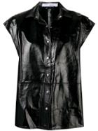 Iro Sleeveless Shirt Jacket - Black