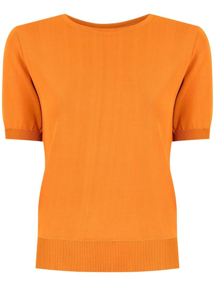 Egrey Pleated Knit Blouse - Yellow & Orange