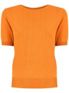 Egrey Pleated Knit Blouse - Yellow & Orange