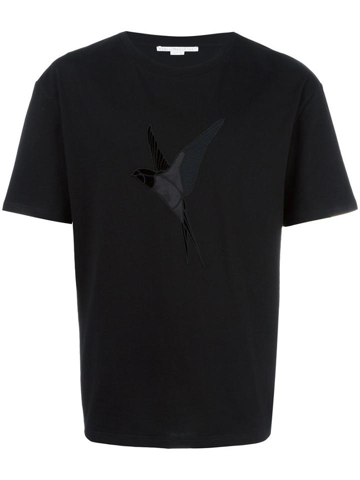 Stella Mccartney Hummingbird Embroidered T-shirt, Men's, Size: Large, Black, Cotton
