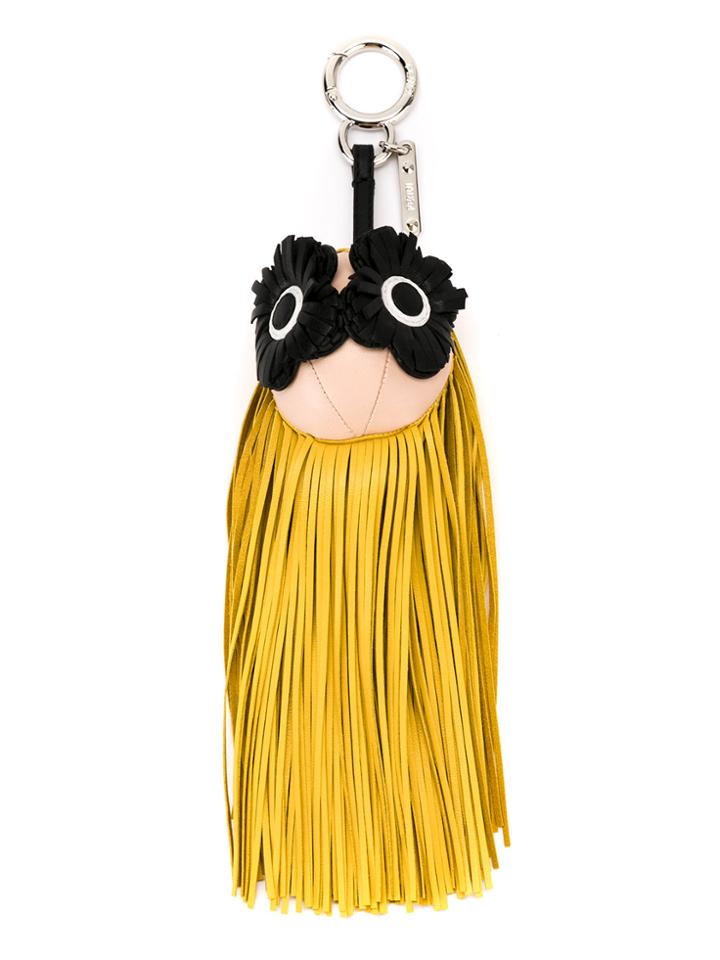 Fendi Fringe-eyes Charm - Yellow & Orange