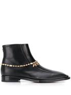 Versace Quentin Ankle Leather Boots - Black