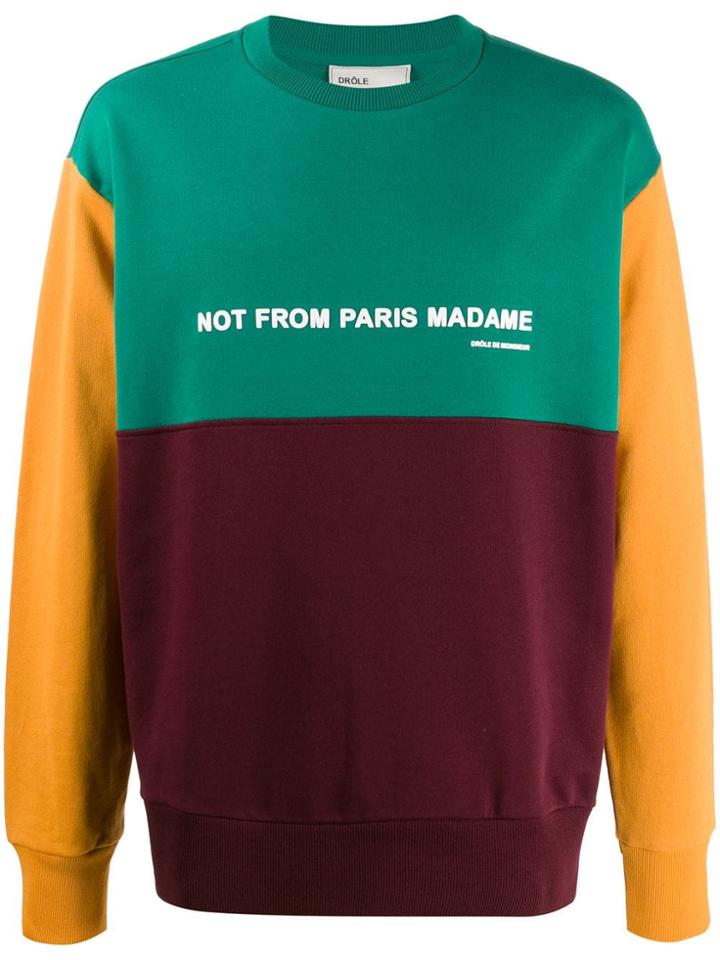 Drôle De Monsieur Colour Block Sweatshirt - Green