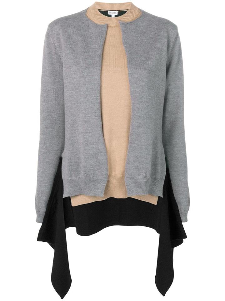 Loewe Layered Cardigan Sweater - Neutrals