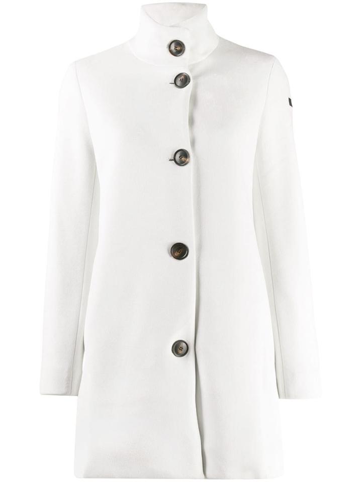 Rrd High Neck Fine Knit Coat - White